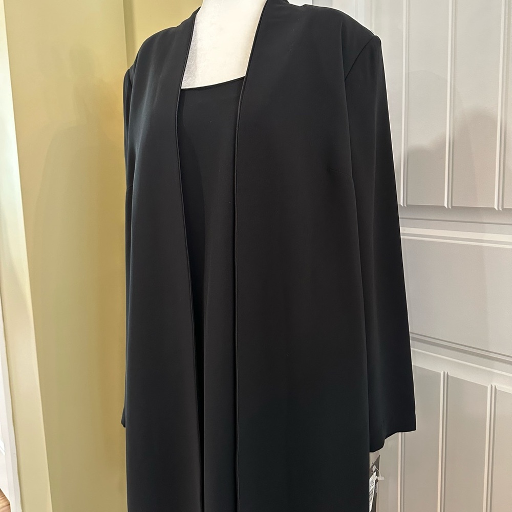 ALGO Black Holiday Dress Jacket Open Front Long Sleeve Women’s Size 14